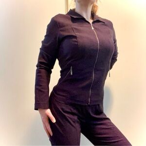 Chico's Deep Purple Stretch Zipper Jacket
